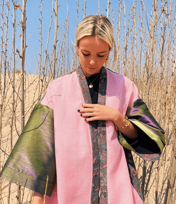 pink and green kimono atelier amandine summer coat